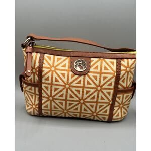 Spartina 449‎ Daufuskie Island orange Geometric Linen Shoulder Small-Med Bag